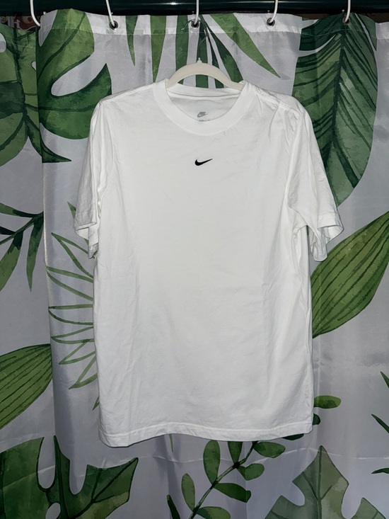 Nike Tops - Nike White Short-Sleeve Tee with Black Swoosh